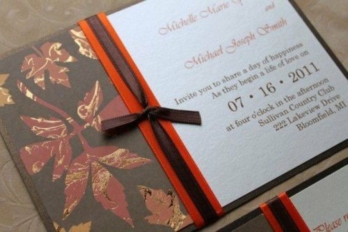 idee originale carte invitation mariage automne