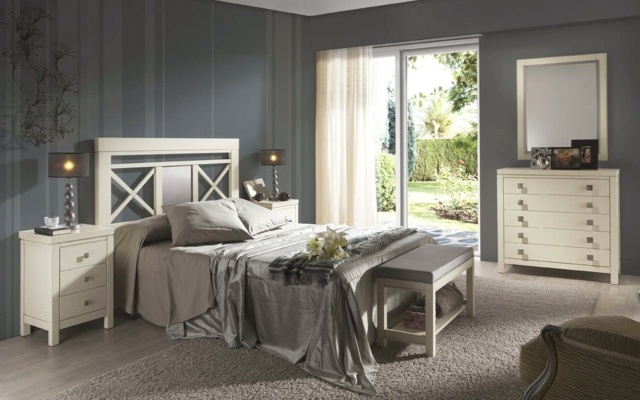 idées-déco-chambre-coucher-couleurs-naturelles-mobilier-ensemble-blanc-élégant-murs-gris