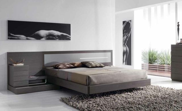 idées-déco-chambre-coucher-couleurs-naturelles-murs-blanc-mobilier-gris-tapis-shaggy-gris
