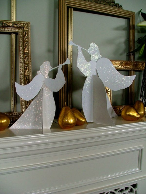 idées de décoration de Noël anges-papier-paillettes