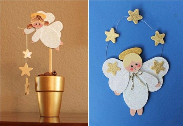 idées de décoration de Noël-enfants-anges-papier