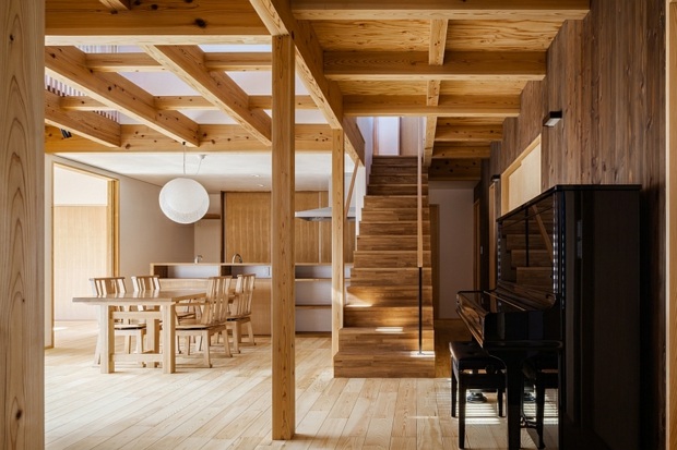 interieur bois design plafond