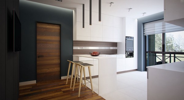 interieur architecture moderne planche bois cuisine