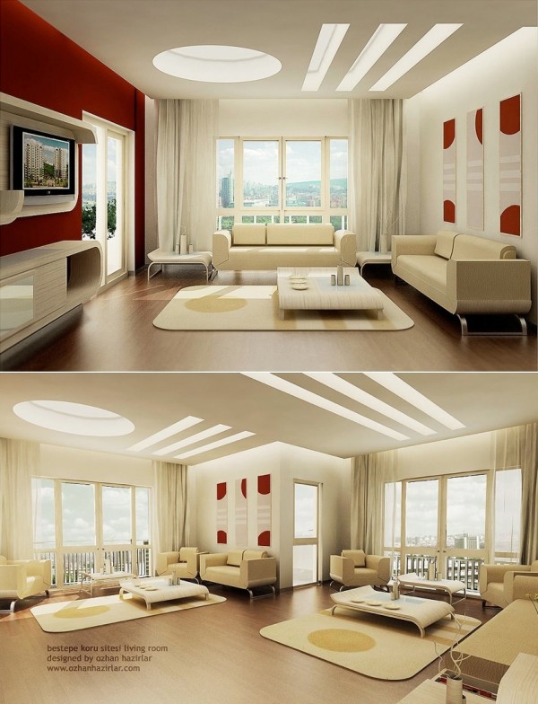 interieur moderne beige blanc rouge fente