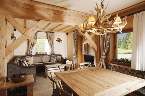  interieur maison rustique en bois