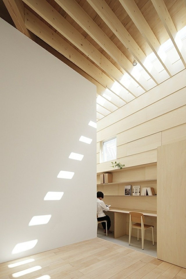 japonaise maison moderne bureau travail coin calme lumière