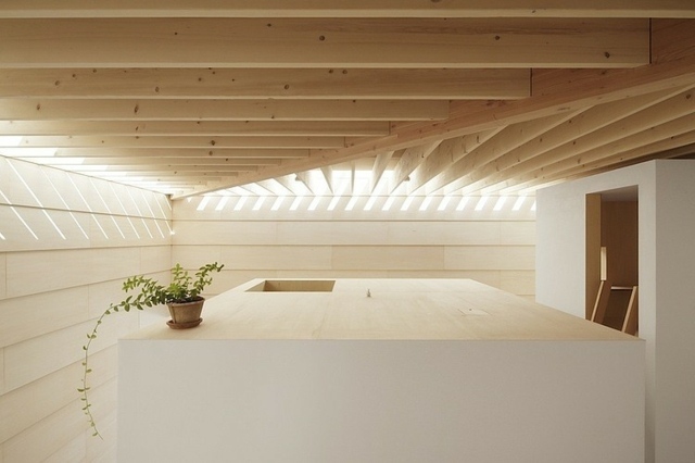 japonaise maison moderne étage haut pièce échelle