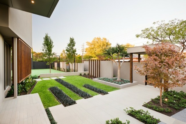jardin concept minimaliste moderne intéressant