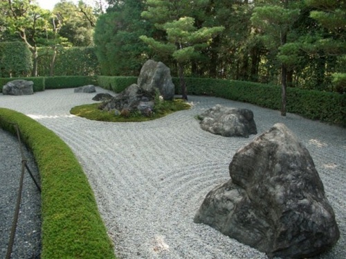 jardin japonais haie buis gravier blanc
