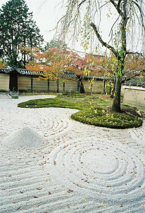 jardin japonais sable blanc motif spirale