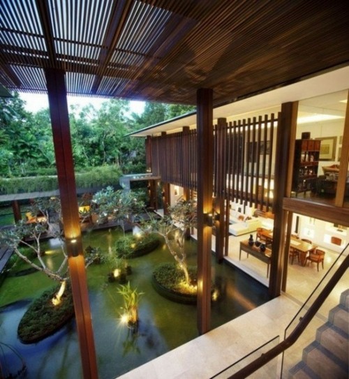 jardin zen japon maison architecture moderne bois