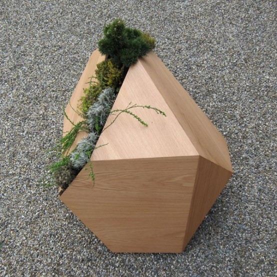 jardinière en bois design Pour les Alpes