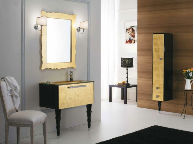 armoire de salle de bain jaune à un seul pied design collection inspirante avec