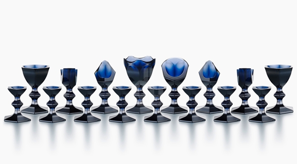 jeu d'échecs serie limitée cristal bleu