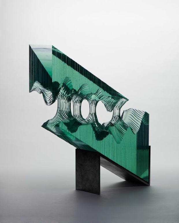 jeu de matériaux création en verre fantastique sur support métal