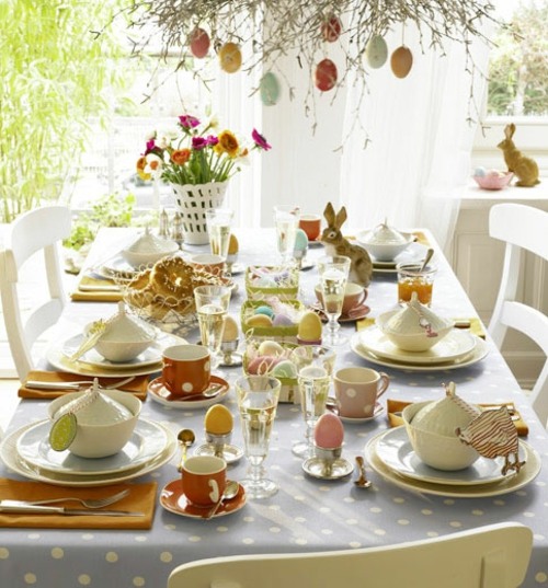jolie table de pâques décorer