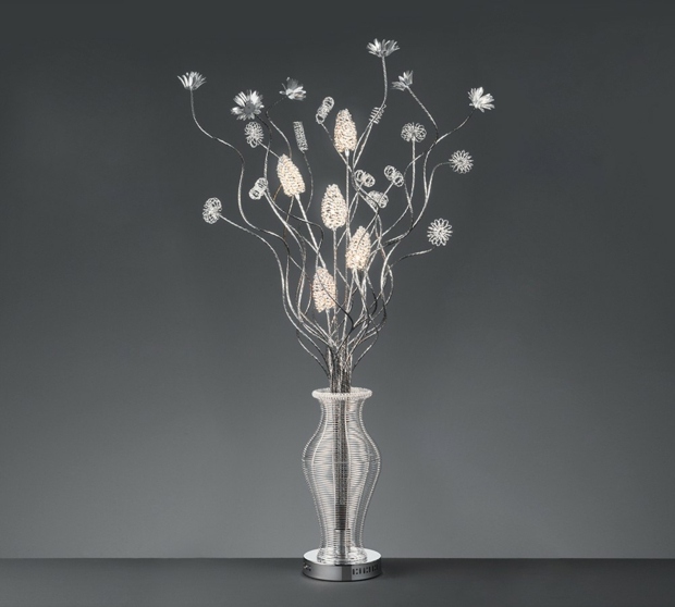 lampadaire extravagant bouquet fleur ampoules aluminium