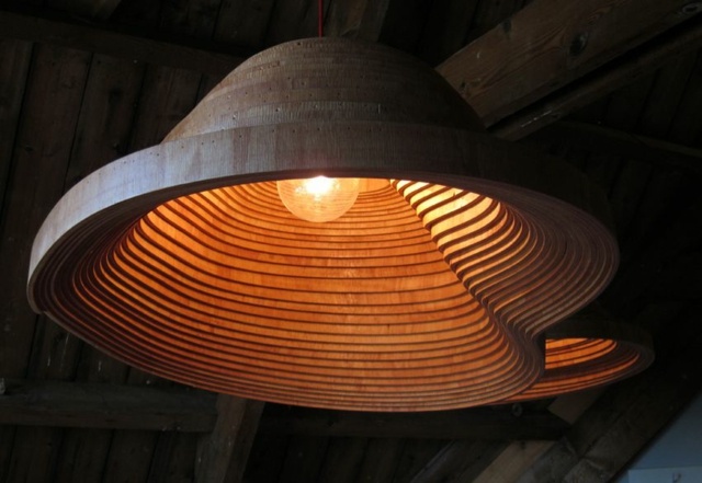 lampe bois plafond