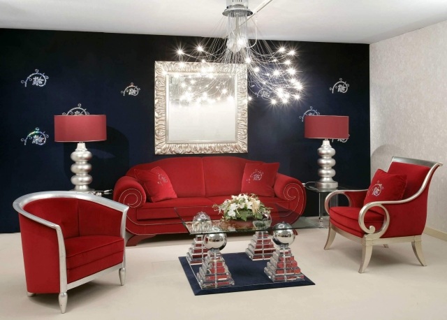 lampe-salon-sol-idée-originale-plafond-canapé-fauteuils-rouges