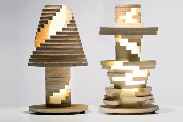 lampe table bois design contemporain