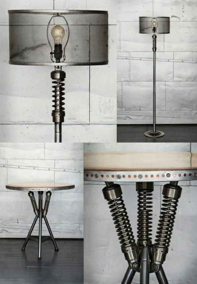 lampes vintage tables design moto