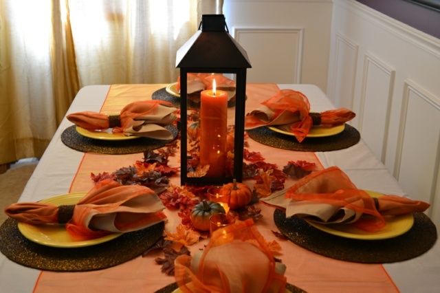 lanterne décorative romantique dîner automne chaleureux