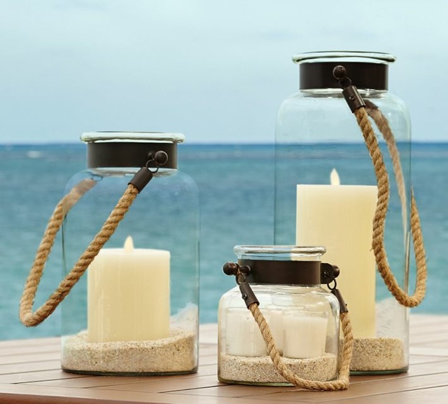 lanternes bougies sable