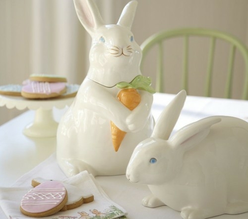 lapins porcelaine déco Pâques
