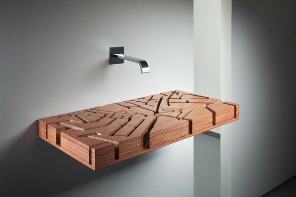 lavabo design bois original Julia Kononenko