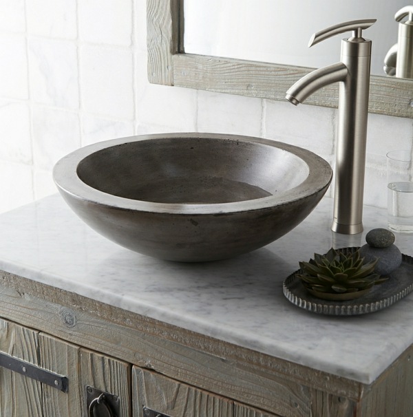 salle de bain-lavabo esthetique couleur grise