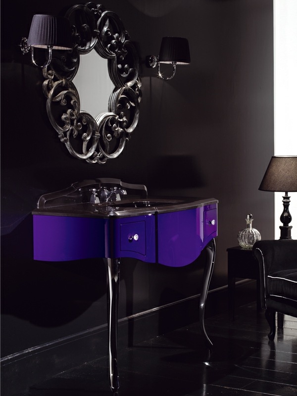 lavabo de luxe Miami turquoise noir miroir elegant