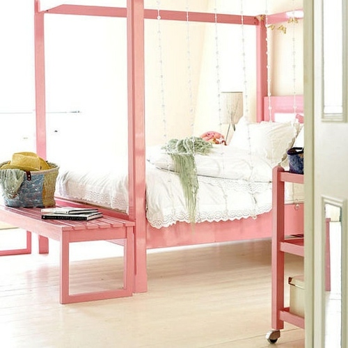 lit couleur rose chambre coucher