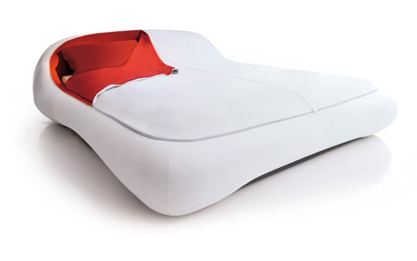lit douillet contraste blanc rouge