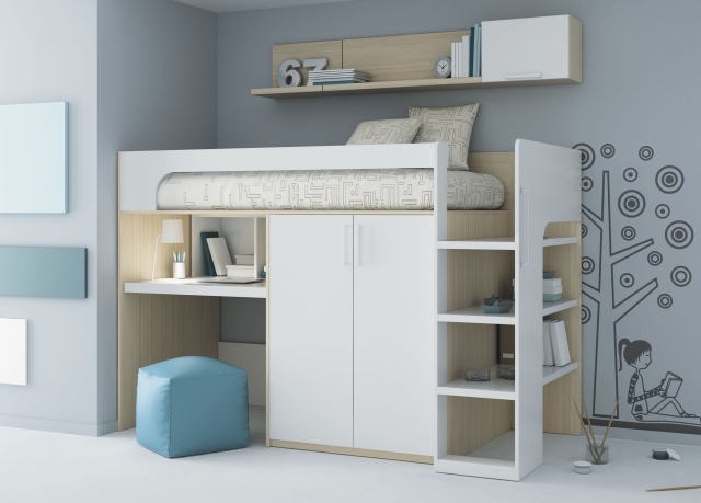 lit-mezzanine-enfant-blanc-design-élégant-épuré-bureau-intégré-murs-bleu-pâle