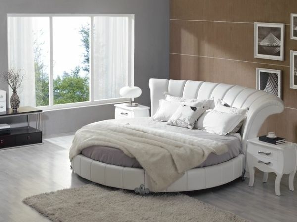 lit moderne blanc rond