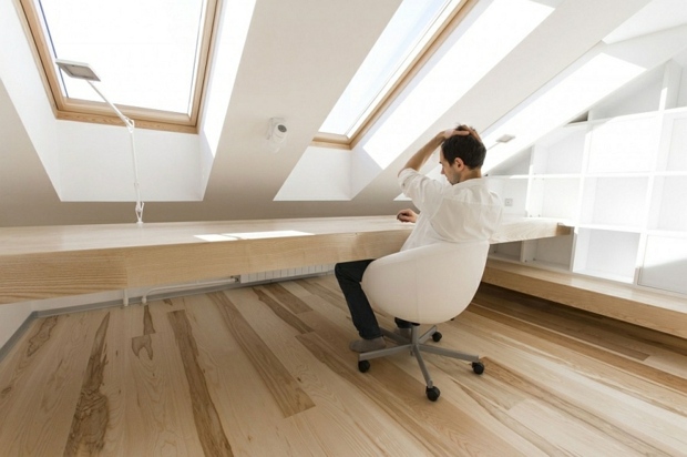 loft design bureau à domicile de rêve lucarnes et meuble bibliothèque