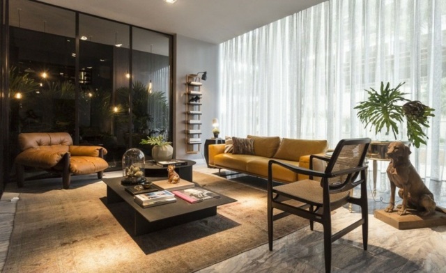 loft luxueux salon ouvert meubles modernes