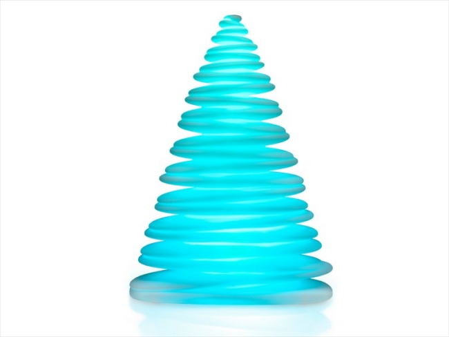luminaire-LED-Chrismy-lampe-poser-bleu-forme-sapin-Noel luminaire à LED