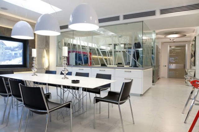 luminaire blanc salle manger moderne designer interieur