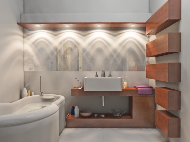 luminaire-salle-de-bains-idée-originale-baignoire-spots-encastrés