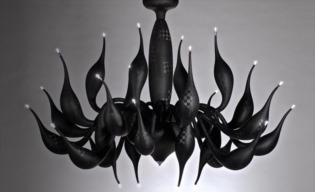 lustre de design noir fibre de carbone