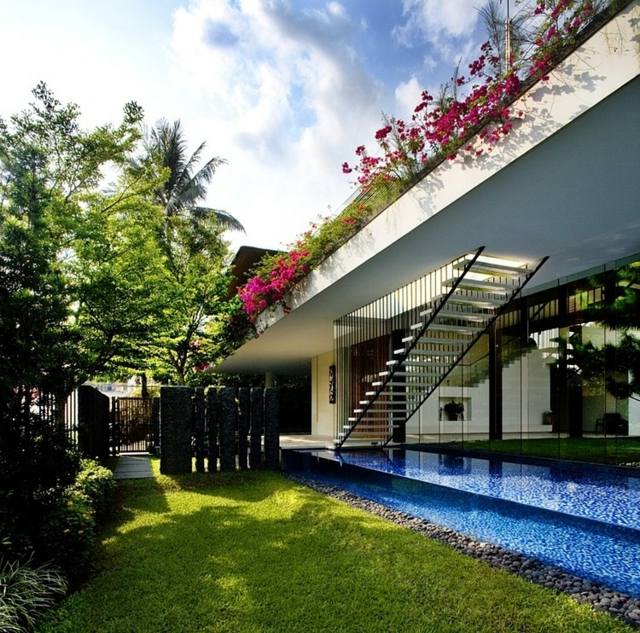 maison de luxe Singapour jardin toit