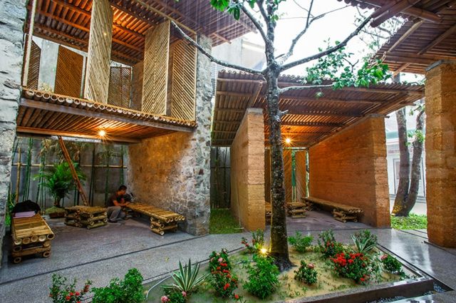 maison ecologique bambou pierre