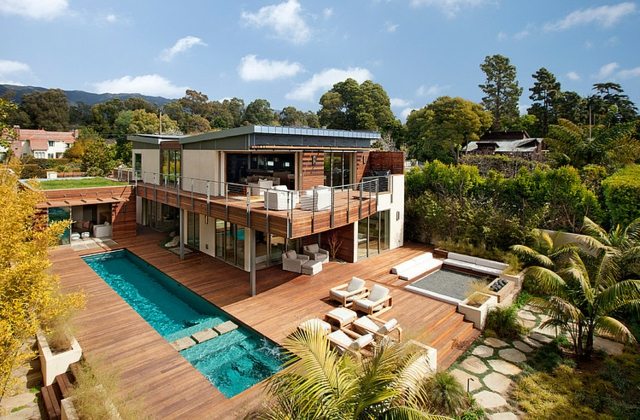 maison ecologique piscine terrasse