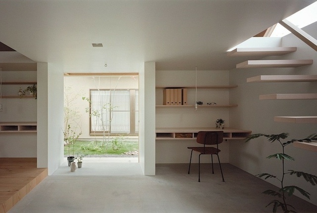 maison japonaise en bois intérieur salon