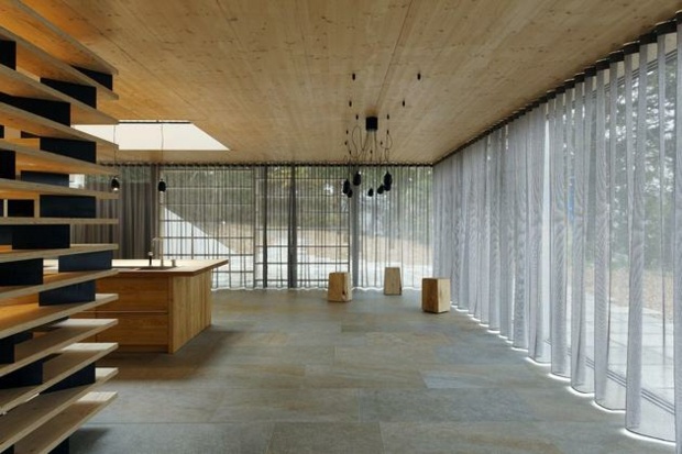 maison moderne bois interieur