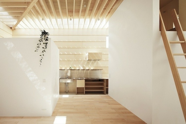 maison moderne japonaise ouverture murs cuisine intérieur