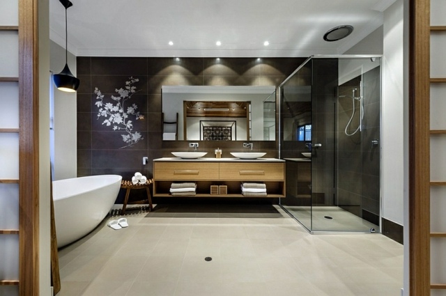 maison à la japonaise design moderne salle eau bois