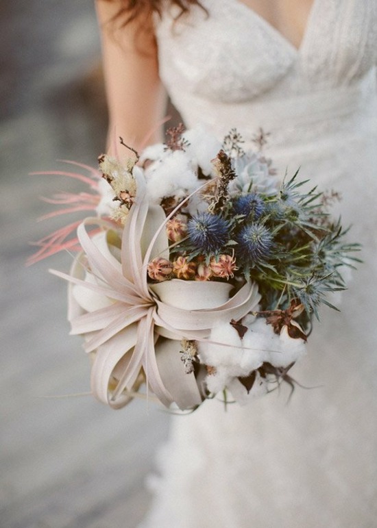 mariage en hiver bouquet fleurs