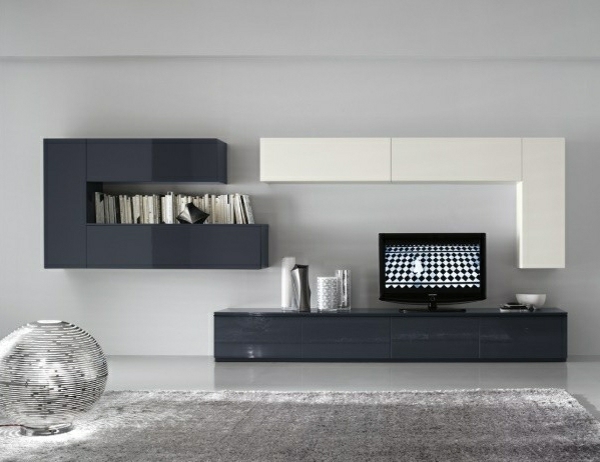 meuble TV blanc gris design